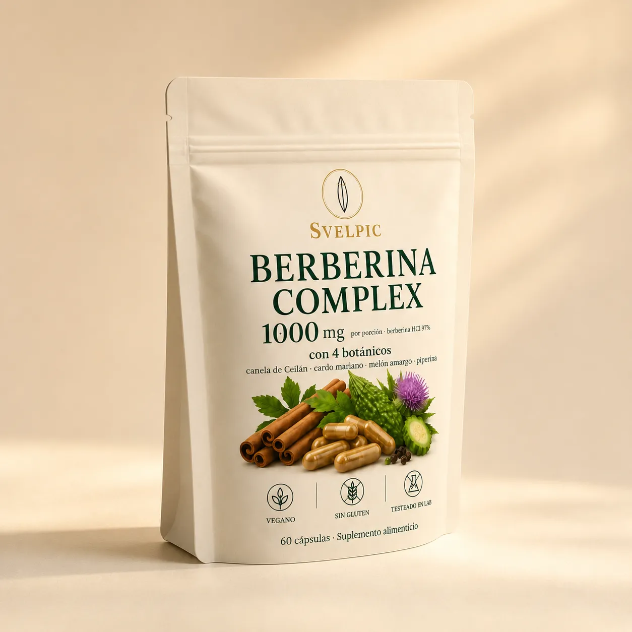 SVELPIC Berberina Complex — vista tres cuartos del frasco